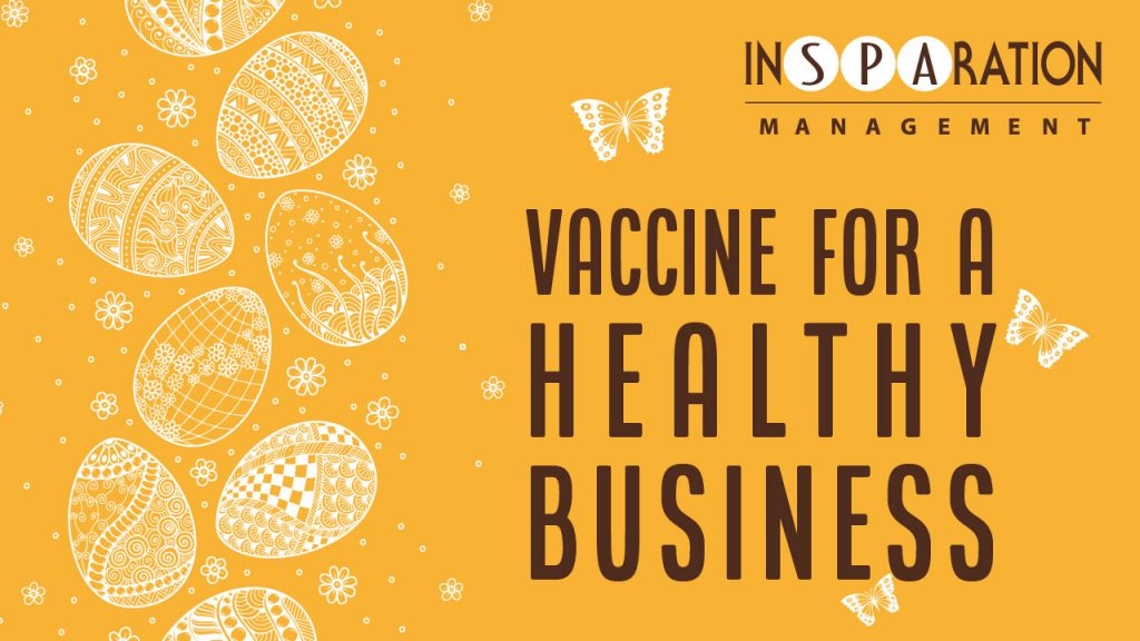 vaccine for a healthy business - insparation management newsletter banner