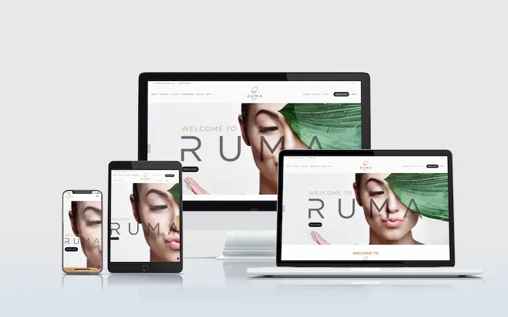 Ruma Aesthetics website design by Insparation Management