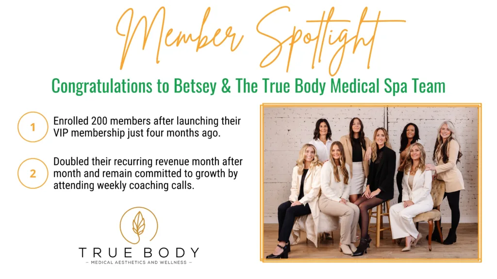 Congratulations to Betsey and the True Body Medical Spa Team